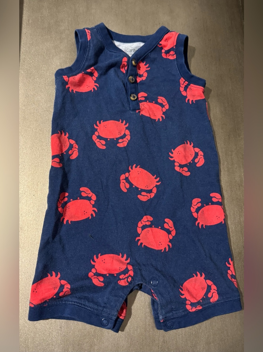 Carter’s Navy & Red Crab Romper